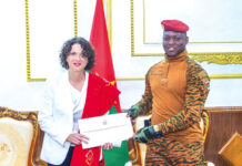 Coopération : cinq nouveaux ambassadeurs présentent leurs lettres de créance au président du Faso