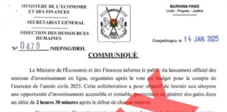Burkina Faso : un faux communiqué sur les investissements en ligne refait surface sur les réseaux sociaux