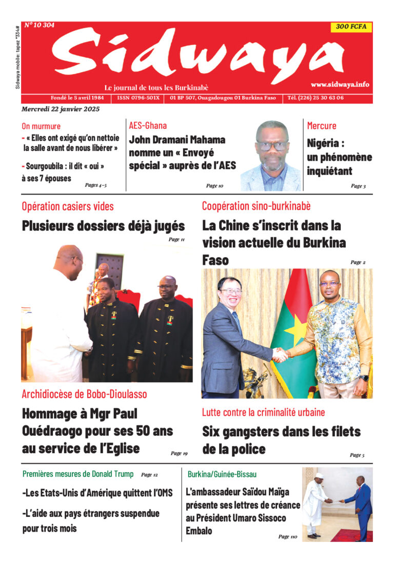 Une du 22-01-2025