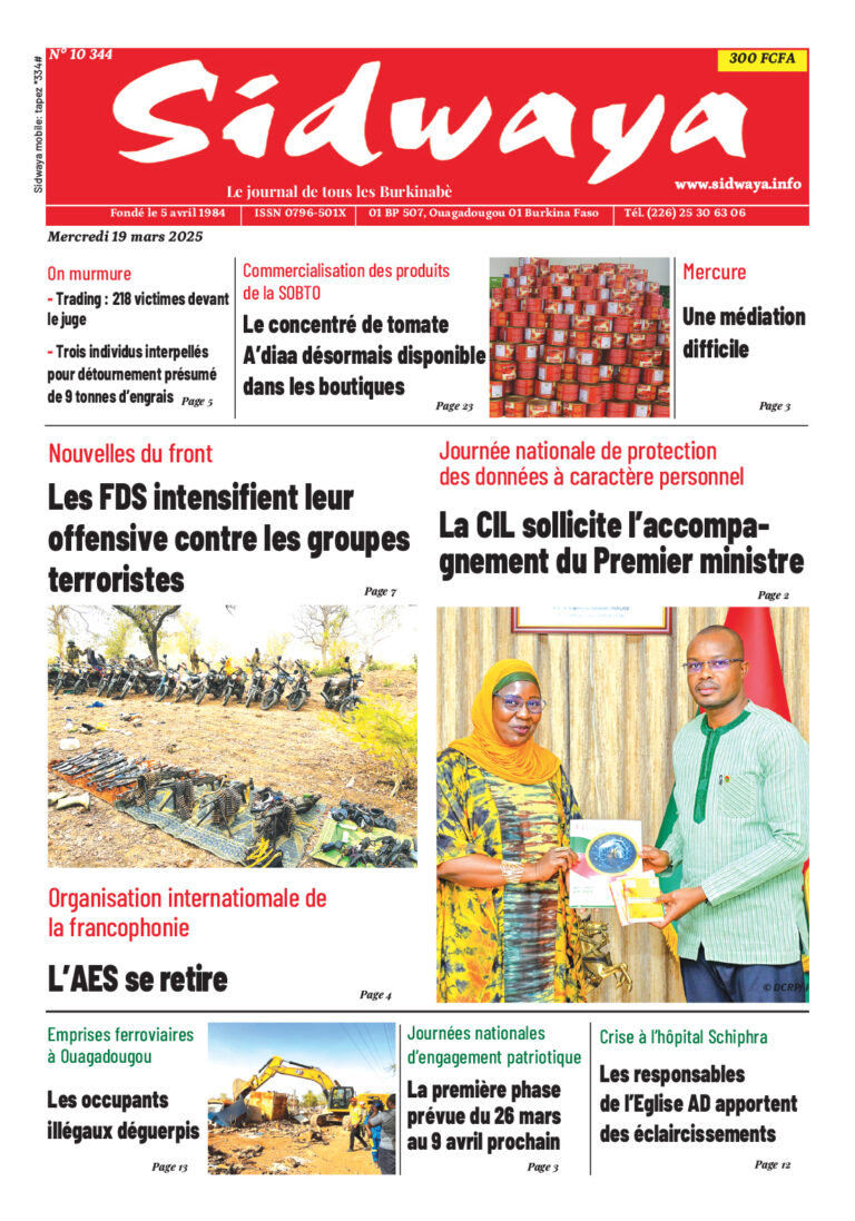Une du 19-03-2025