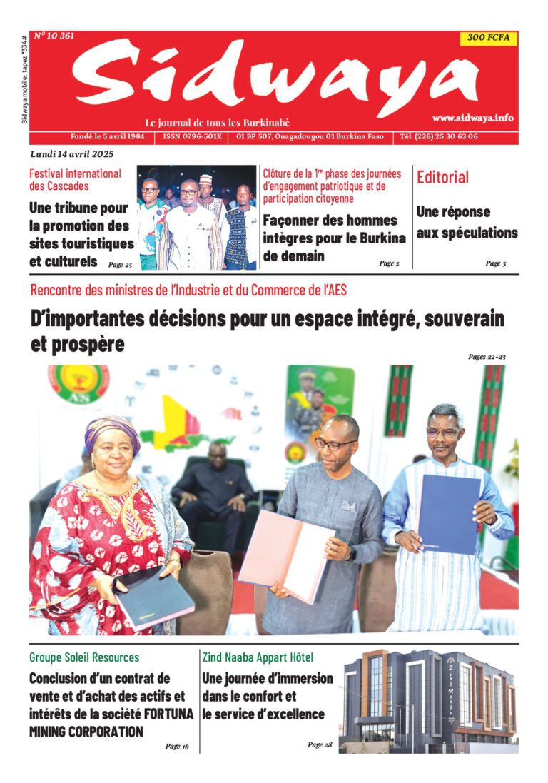 Une du 14-04-2025