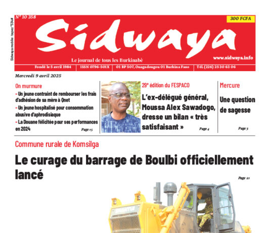 Une Sidwaya du 09-04-2025