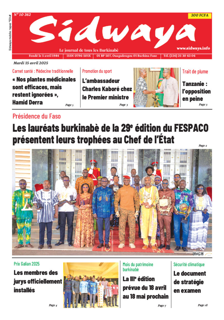 Une Sidwaya du 15-04-2025