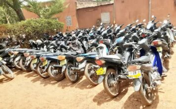 Lutte contre l insecurite routiere : la Police nationale saisit 125 motos dans la ville de Fada