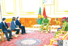 Coopération sino-burkinabè : l’ambassadeur Lu Shan, en fin de mission, fait le point au chef de l’Etat