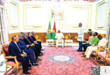 Audience du président du Faso : le capitaine Ibrahim Traoré échange avec un envoyé spécial du président de l’Union africaine