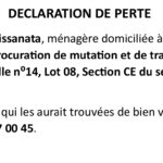 DECLARATION DE PERTE