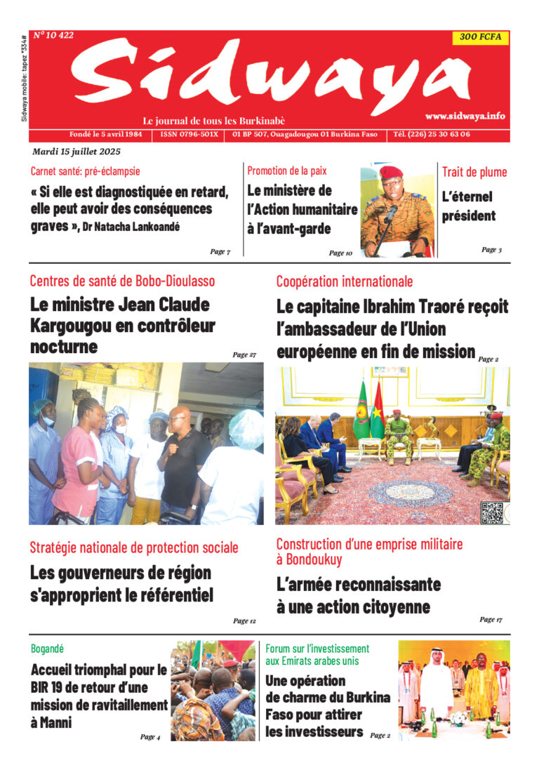 Une Sidwaya du 15-07-2025