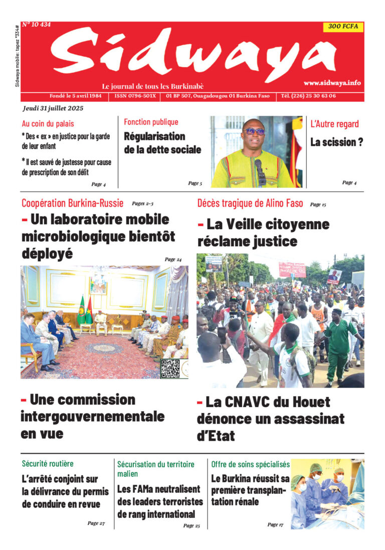 Une du 31-07-2025