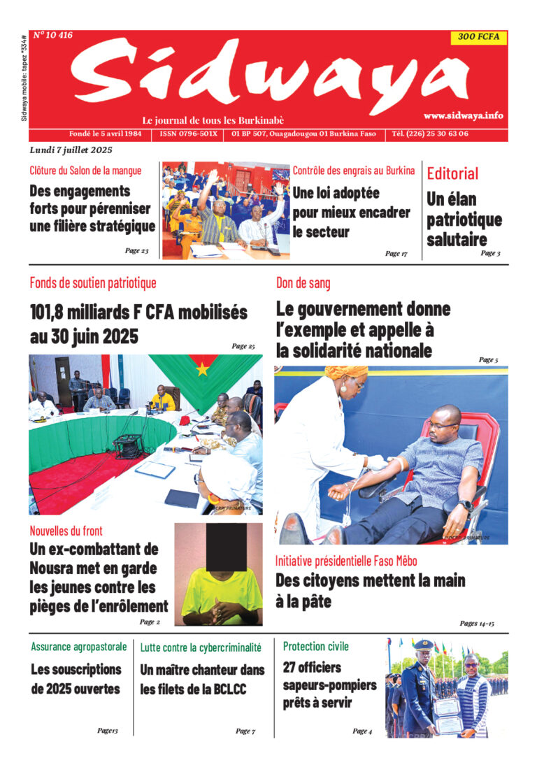 Une Sidwaya du 07-07-2025