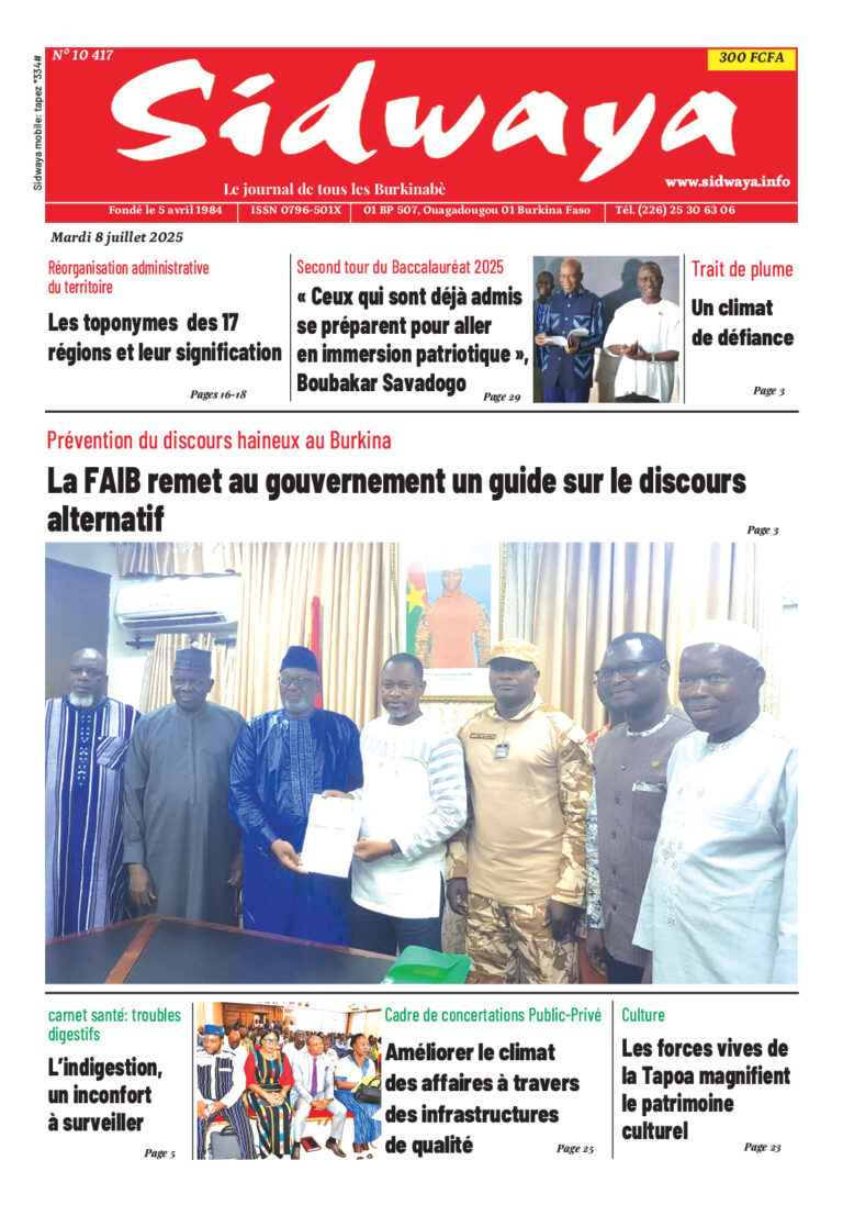 Une Sidwaya du 08-07-2025