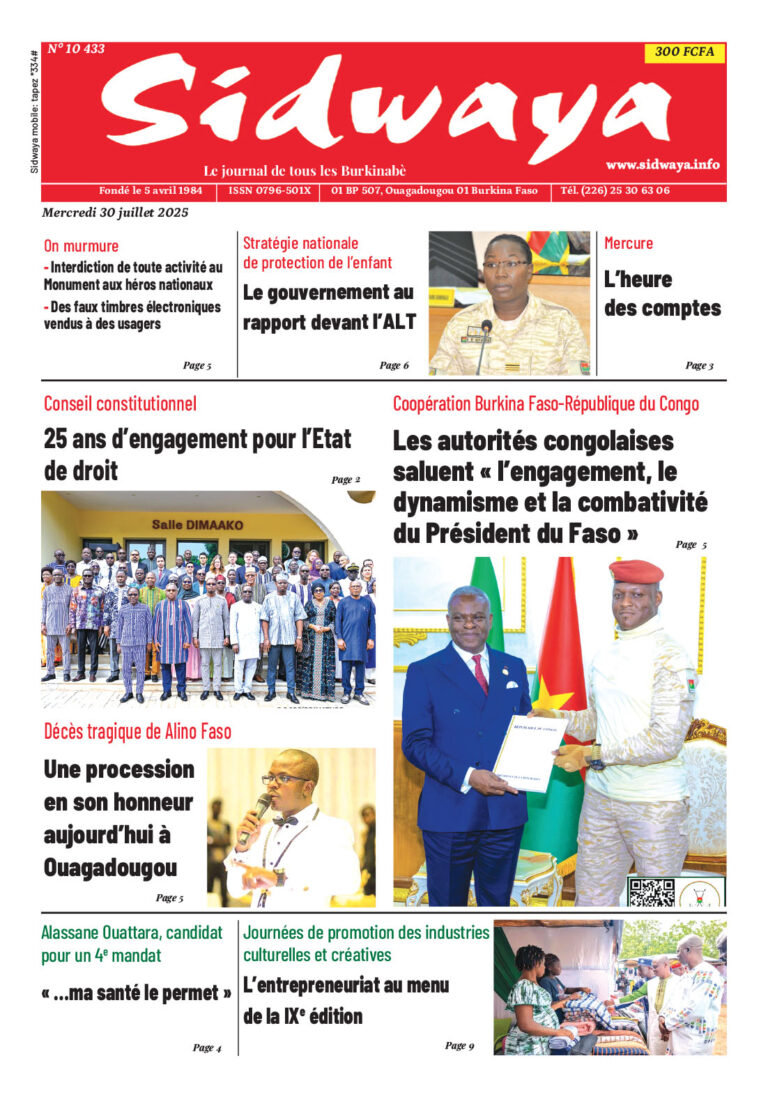 Une du 30-07-2025