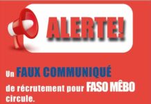 Recrutement personnel « Faso Mêbo » : attention à l’arnaque en ligne !