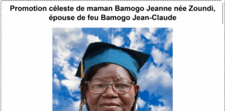 Promotion céleste de maman Bamogo Jeanne née Zoundi, épouse de feu Bomogo Jean Claude