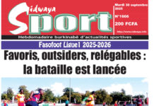 Une Sidwaya Sport du 30-09-2025
