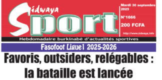 Une Sidwaya Sport du 30-09-2025