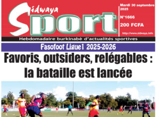 Une Sidwaya Sport du 30-09-2025