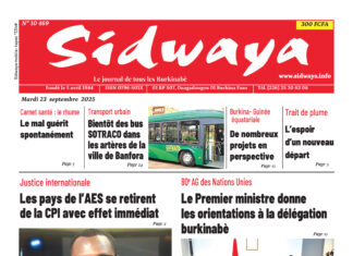 Une Sidwaya du 23-09-2025