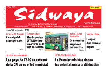 Une Sidwaya du 23-09-2025