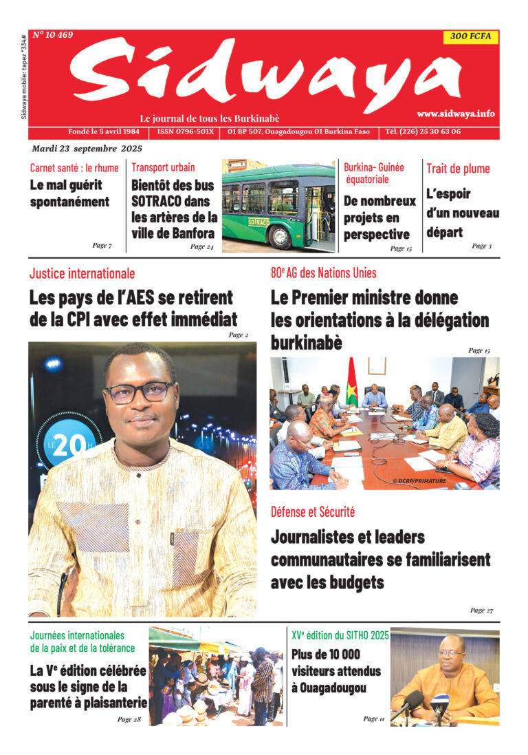 Une Sidwaya du 23-09-2025