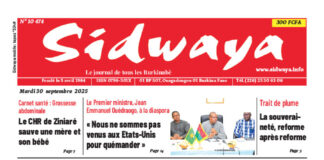 Une Sidwaya du 30-09-2025
