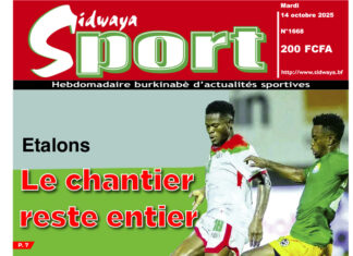 Une Sidwaya Sport du 14-10-2025