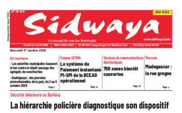 Une Sidwaya du 01-10-2025
