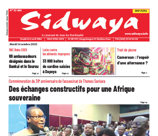 Une Sidwaya du 14-10-2025
