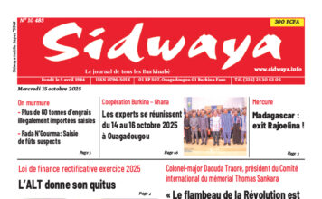 Une Sidwaya du 15-10-2025