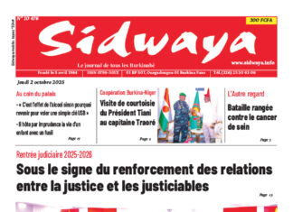 Une Sidwaya du 02-10-2025