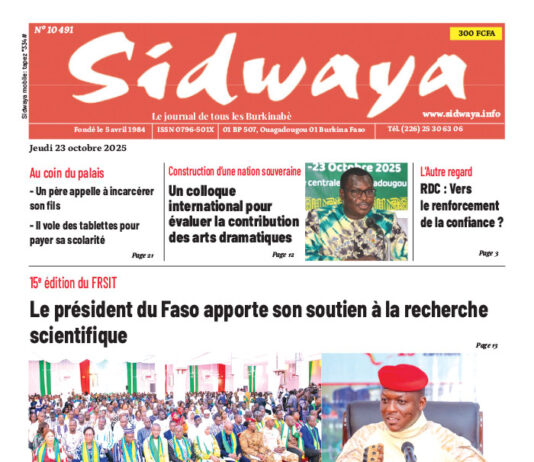 Une Sidwaya du 23-10-2025