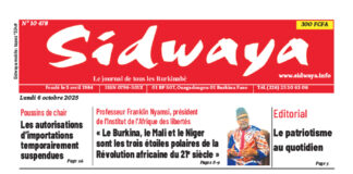 Une Sidwaya du 06-10-2025