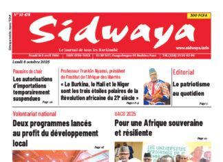Une Sidwaya du 06-10-2025