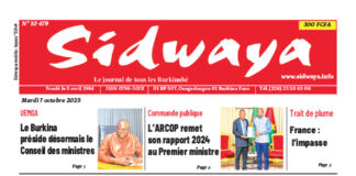 Une Sidwaya du 07-10-2025