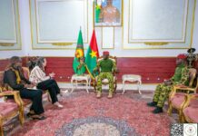 Coopération Burkina-Brésil : L’ambassadeur Ellen Barros en fin de mission, reçue par le chef de l’Etat