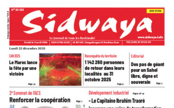Une Sidwaya du 22-12-2025