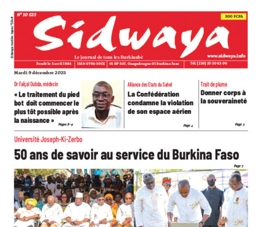 Une Sidwaya du 09-12-2025
