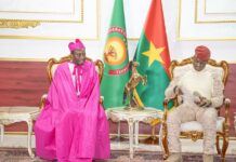 PRÉSENTATION DE LETTRES DE CRÉANCE: Monseigneur Éric SOVIGUIDI, représentant du Saint-Siège au Burkina Faso