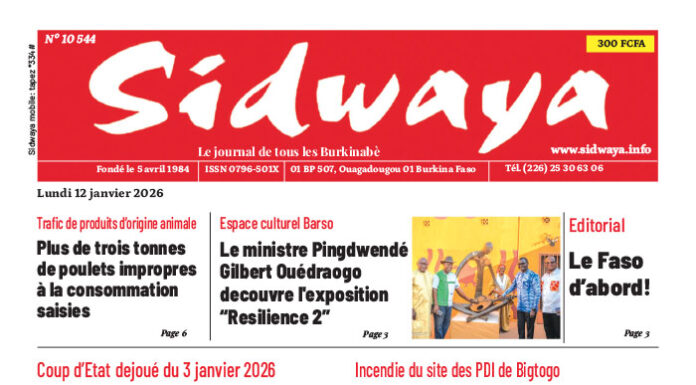 Une Sidwaya du 12-01-2026