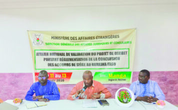 Règlementation de la conclusion des accords de siège au Burkina: le projet de décret examiné
