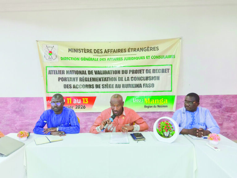 Règlementation de la conclusion des accords de siège au Burkina:  le projet de décret examiné