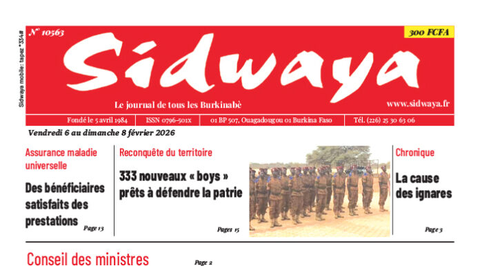 Une Sidwaya du 06 au 08-02-2026