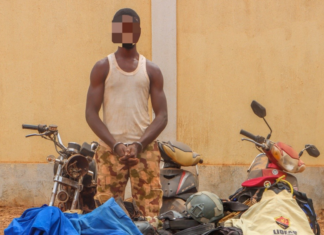 Lutte contre la criminalité urbaine : Un présumé voleur d’armes des sociétés privées de sécurité mis aux arrêts par la Police Nationale à Ouagadougou