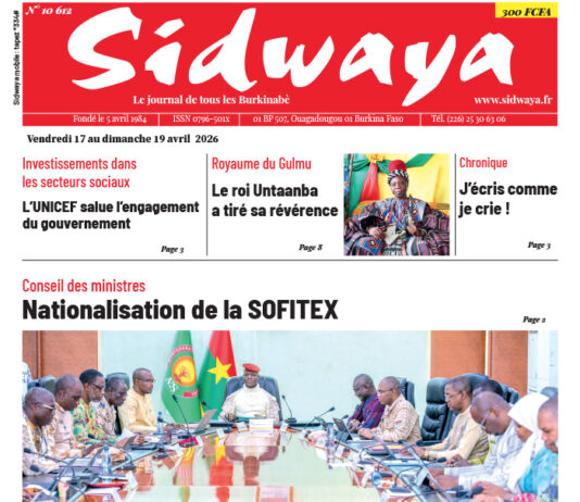 Une Sidwaya du 17-04-2026