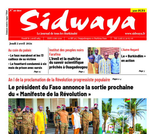 Une Sidwaya du 02-04-2026