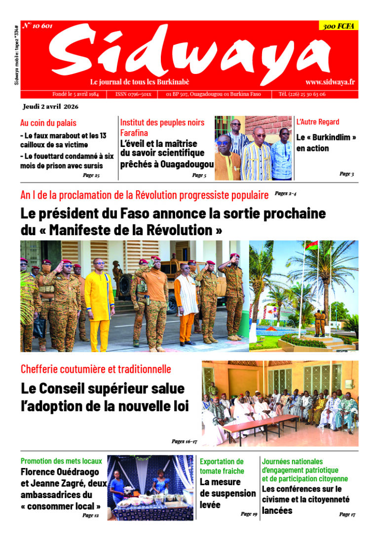Une Sidwaya du 02-04-2026