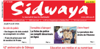Une Sidwaya du 09-04-2026