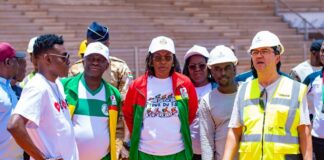 Stade de Leguema: la ministre Pikbougoum salue les avancées et appelle à accélérer