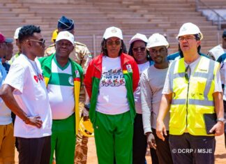 Stade de Leguema: la ministre Pikbougoum salue les avancées et appelle à accélérer