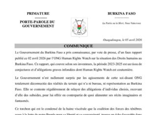 Burkina: le gouvernement dénonce des allégations graves infondées de l’ONG Human Rights Watch